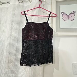 💗Chic Black and Red Lace Camisole with Adjustable Straps